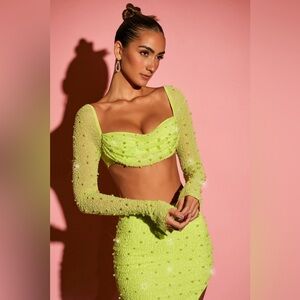 Oh Polly lime green beaded set